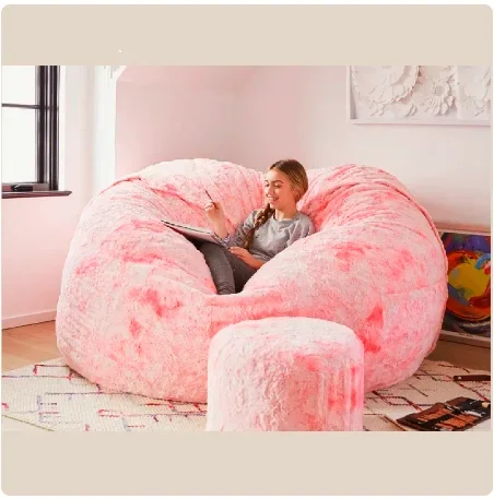 Soft Warm 7FT 183*90cm Fur Giant Removable Washable Bean Bag Bed Cover Comfortable Living Room Furniture Lazy Sofa Coat