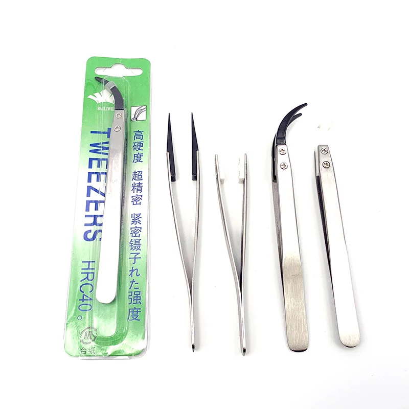 Vmiss-Pincettes en céramique avec manche en acier inoxydable, outil à main électronique, pince à épiler de précision, noir, soudure