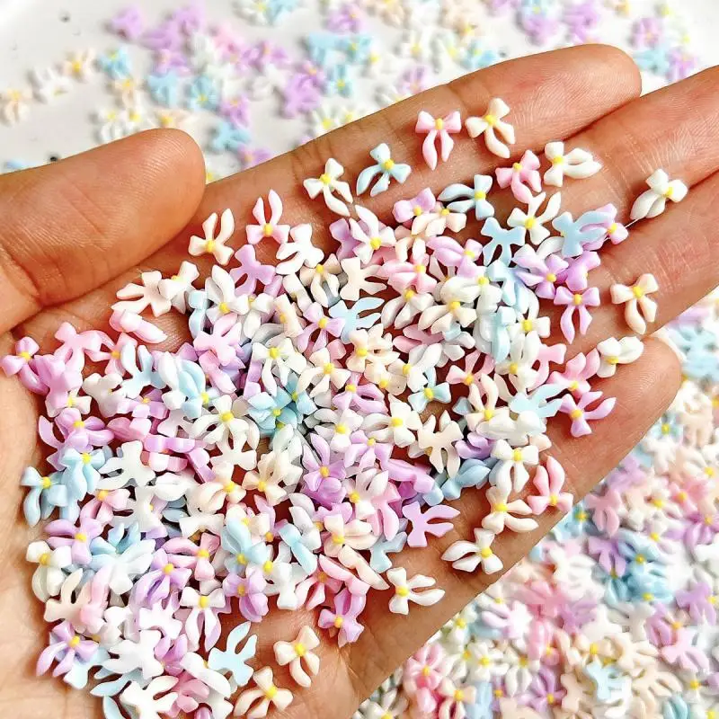 

Hot Selling Mixed Sweet Multi-Color Mini Bow Nail Charm Bulk 3D Resin Nail Art Decorations Manicure DIY Accessories Supplies