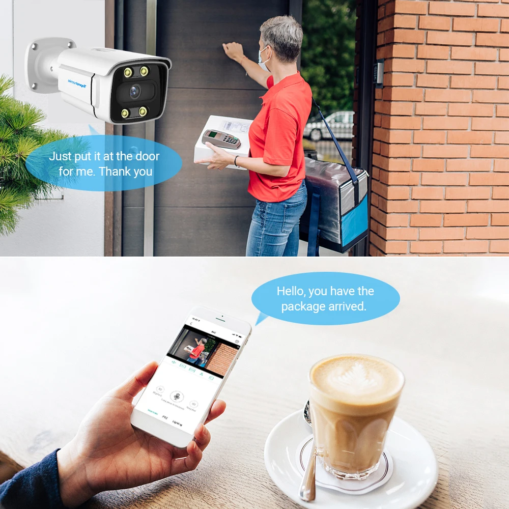 4K HD Security Camera 8MP Ai Two Way Audio Color Night Vision Indoor Outdoor POE IP Camera for Video Surveillance NVR System