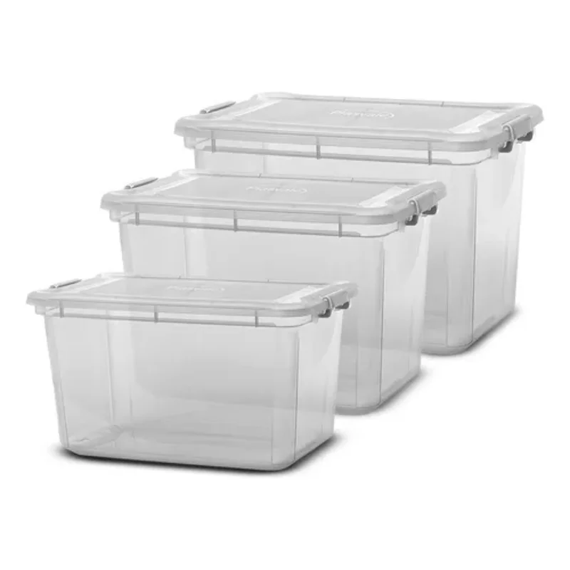 

3 Boxes Organizer 50l Transparent Lisa Multipurpose Boxes, Boxes and Baskets Decorative Boxes