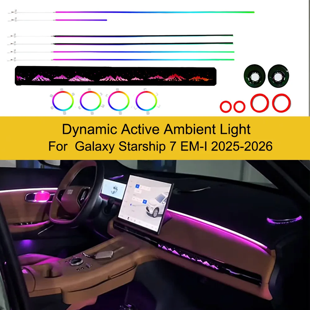 Dynamic ambient light For Geely Galaxy Starship 7 EM-I 2025-2026 Ambient Upgrade Accessories LHD RHD Original Screen Control