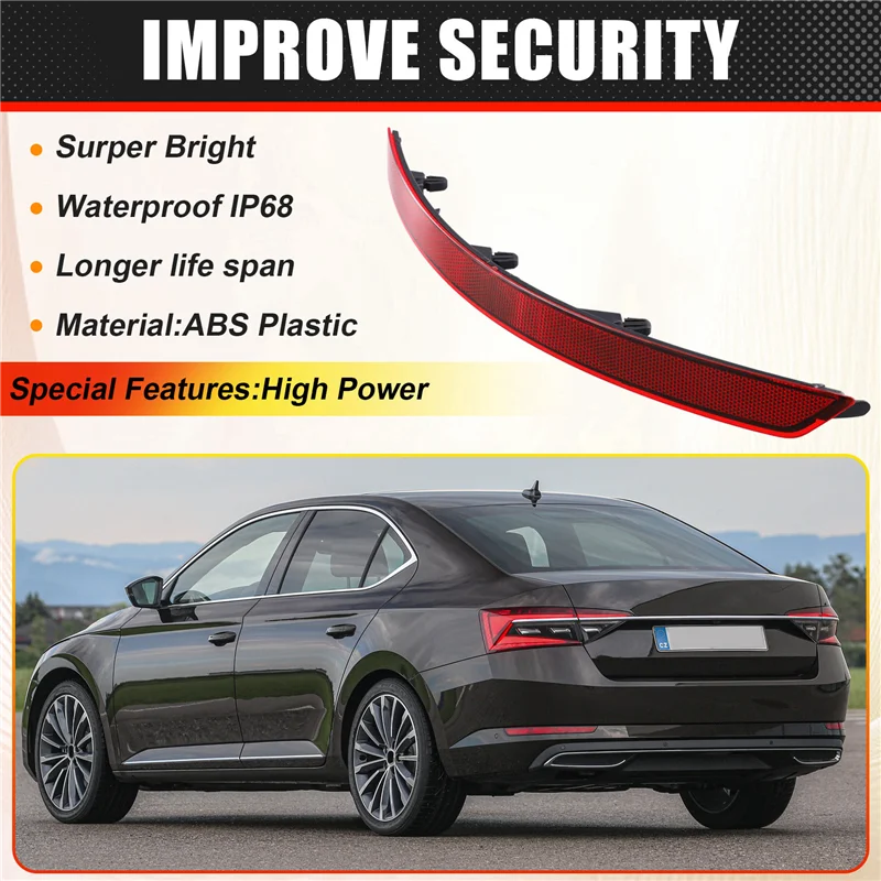 

Auto Accessories Car Rear Bumper Reflector Cover Right 3V5945106 For Skoda Superb III 2015-2020 3VD945106