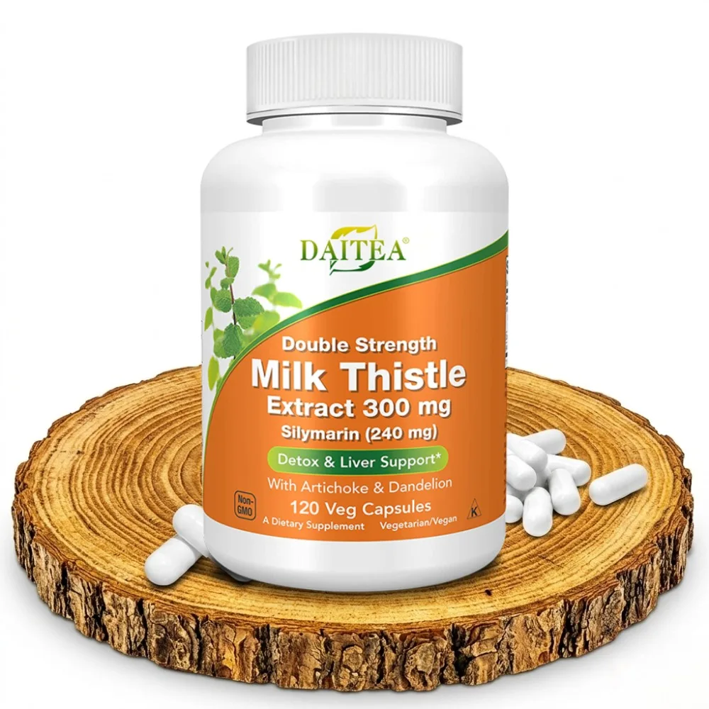 Silymarin, Milk Thistle Extract 300mg, with Artichoke and Dandelion, Double Strength, 120 Veg Capsules