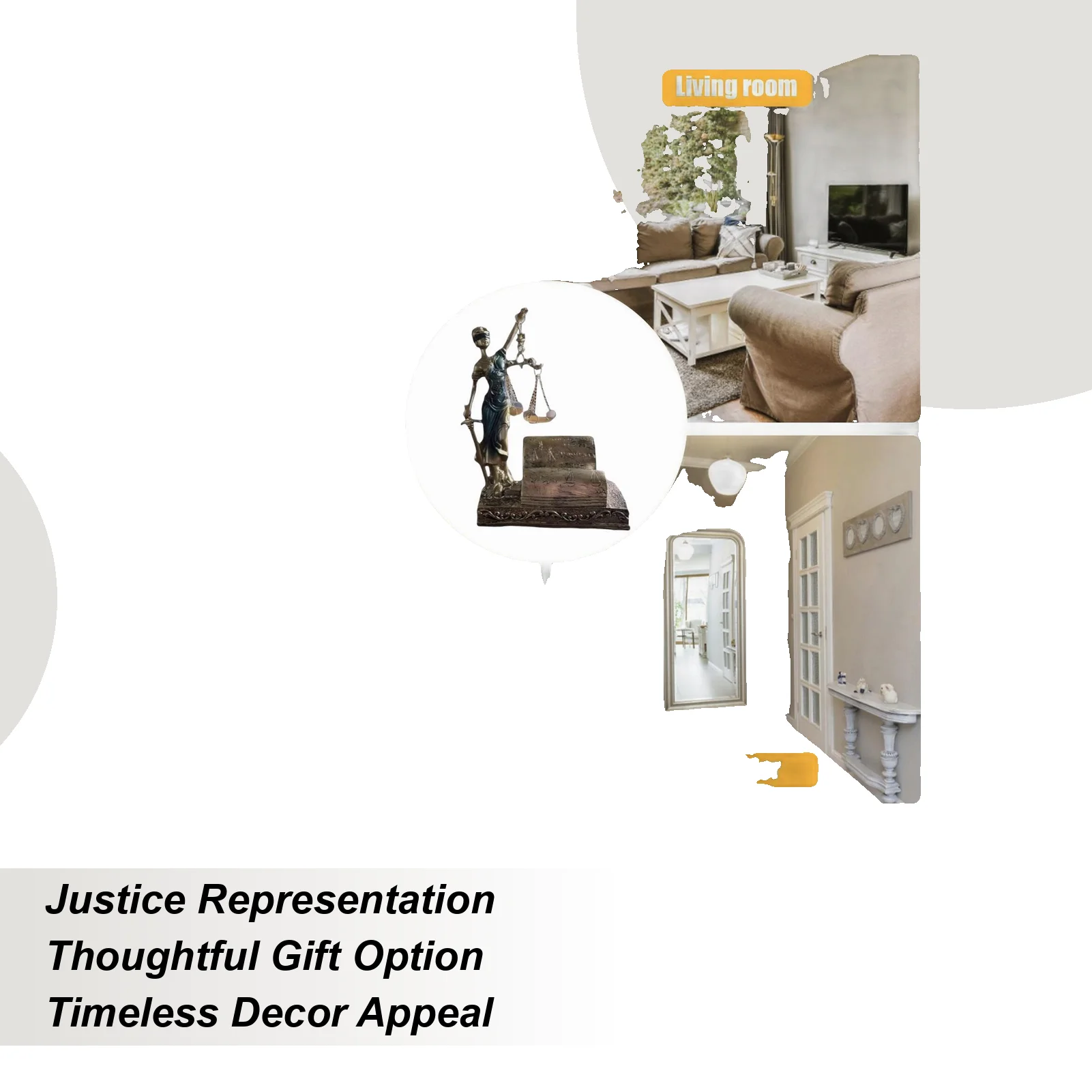 Goddess Figure Retro Female Figurine Symbol Of Justice And Fairness Desktop Vintage Female Statue For Dorm Apartment Bookshelf