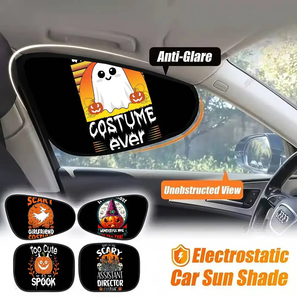 

Мультяшный Хэллоуин Череп/Призрак/Призраки Модный солнцезащитный козырек на боковое окно автомобиля - универсальный складной аксессуар для козырька на лобовое стекло