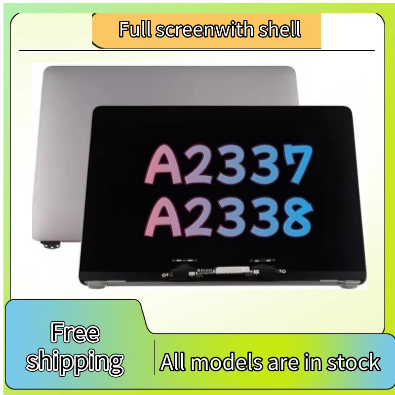 Original LCD Screen Assembly for Macbook Pro M1 M2 Retina 13.3-inch A2337 A2338 Full Display, 2020 2022, Space Gray/Silver