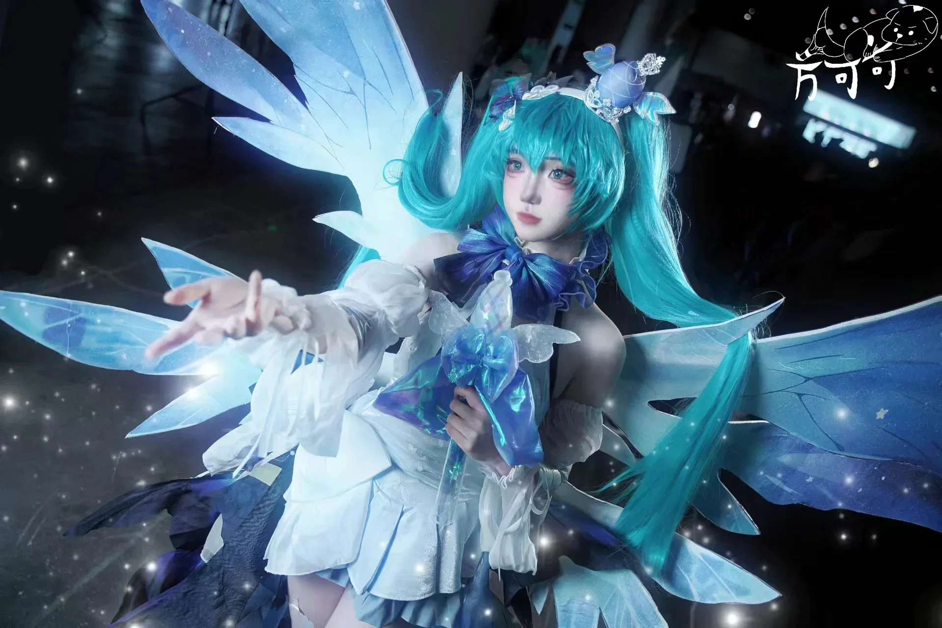 New Six Winged with Large Wings Cosplay Props Blue Dreamy Angel Wings Carnival Stage Performance Show