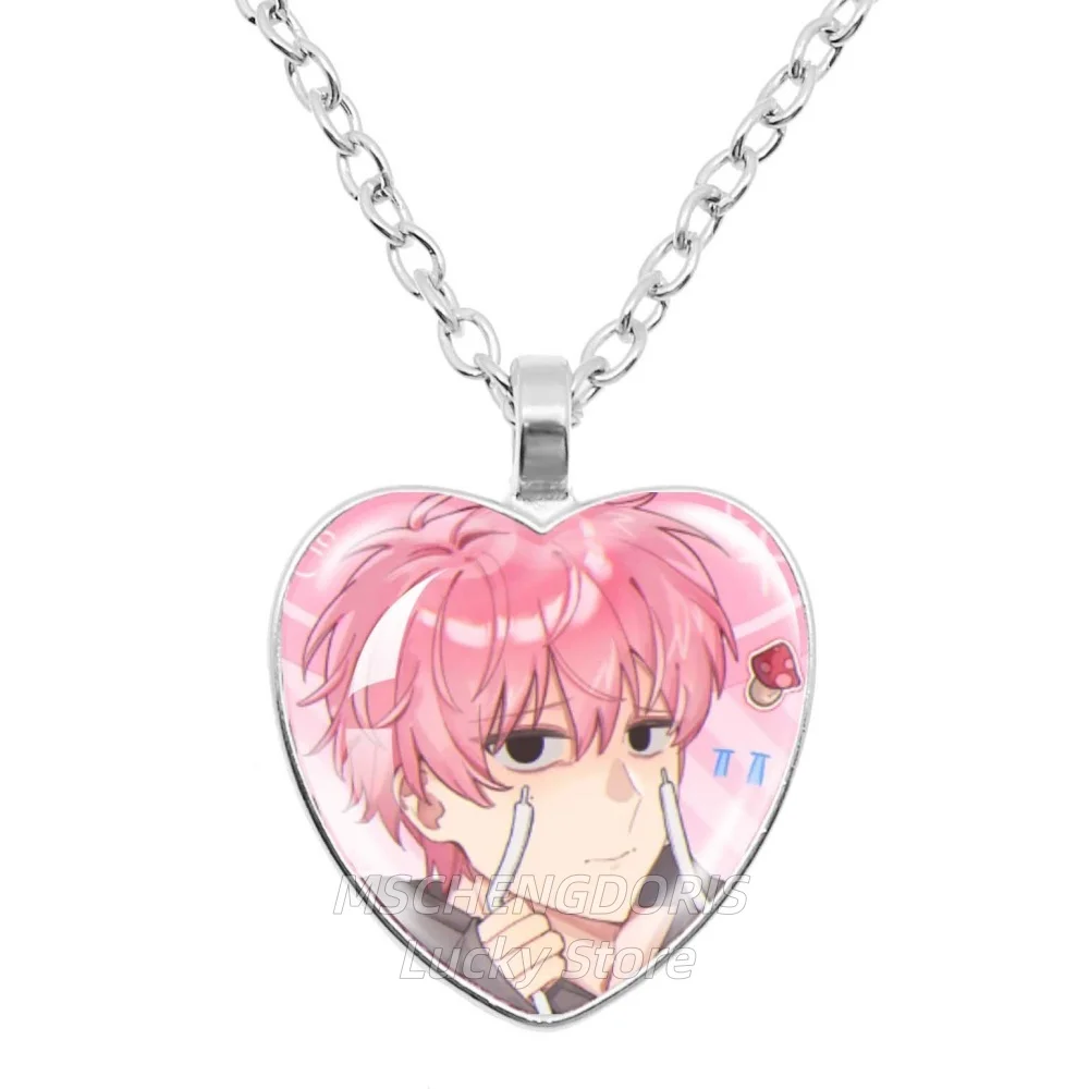 Which Face Does Tamon Have Now? Tamon's B-Side Cartoon Glass Cabochon Heart-Shape Pendant Necklace Charm Jewelry Fans Gift