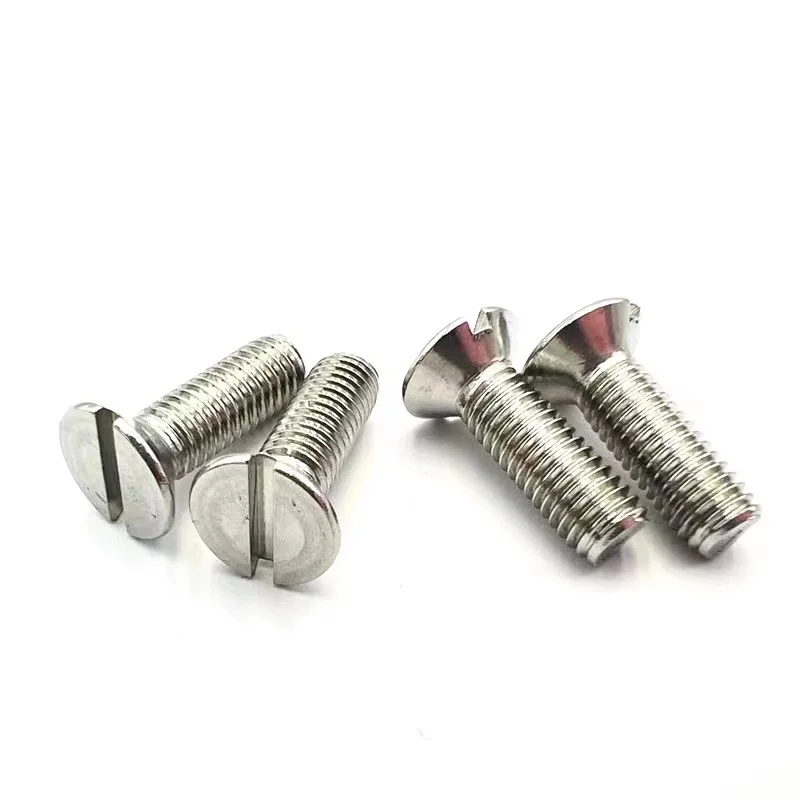 

10/50pc M1.6 M2 M2.5 M3 M4 M5 M6 304 A2-70 stainless steel GB68 Metric Threaded Slotted Flat Countersunk Head Machine Screw Bolt