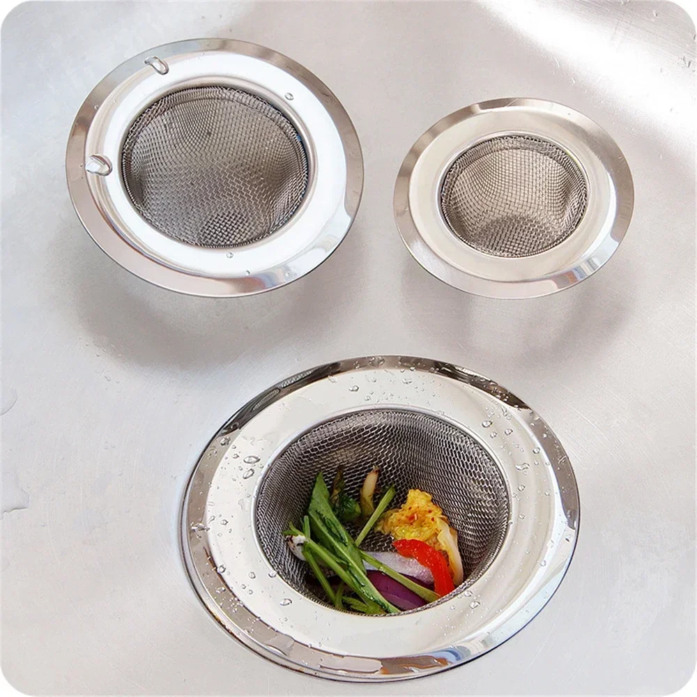 Stainless Steel Bathtub Hair Catcher Stopper Shower Drain Hole Filter Trap Kitchen Metal Sink Strainer Floor Drain Sink Gadgets