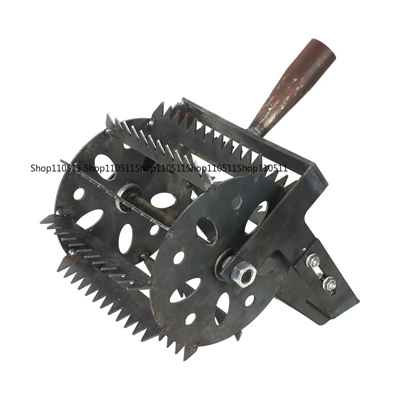 New handheld wheel weeder, hand push wheel hoe, manganese steel weeding artifact, serrated wheel widening weeder