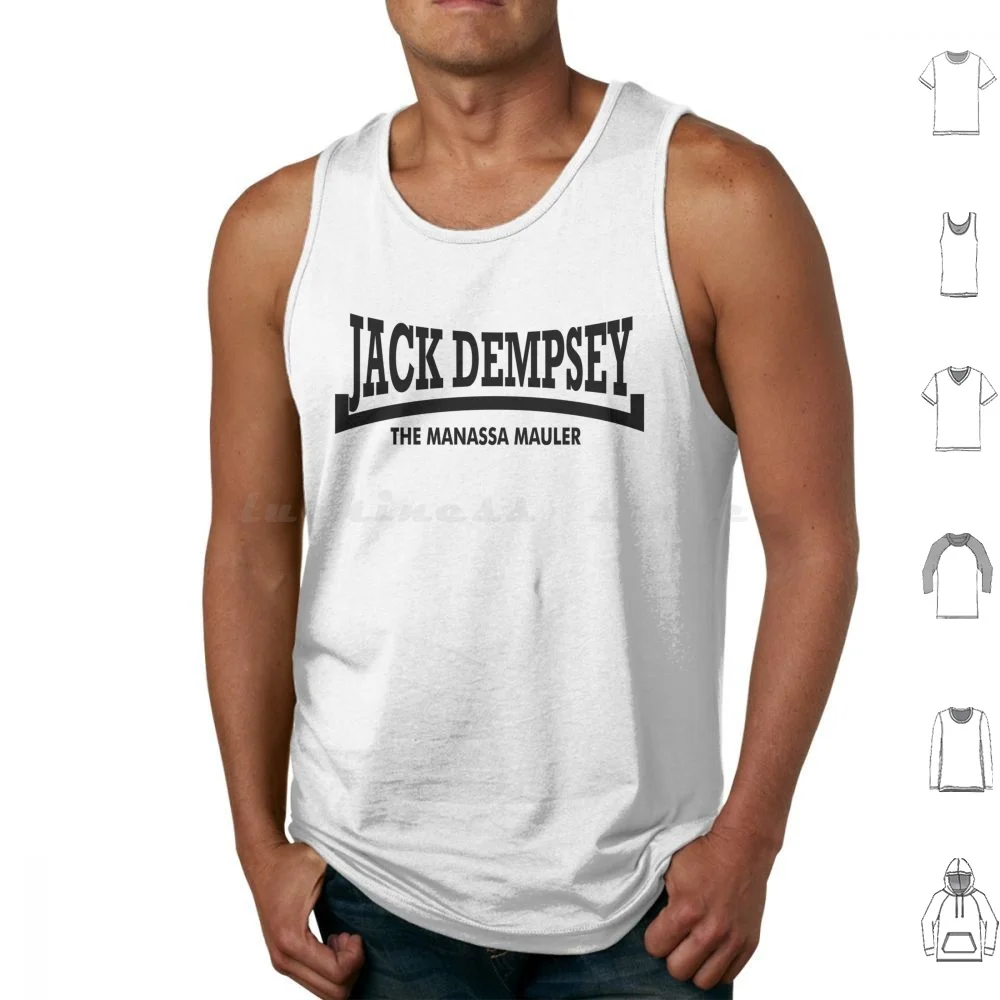 Jack Dempsey-Boxer (versión negra) camisetas sin mangas de algodón estampado Jack Dempsey Worlds Boxer foto Boxers Vintage Retro campeón de EE. UU.