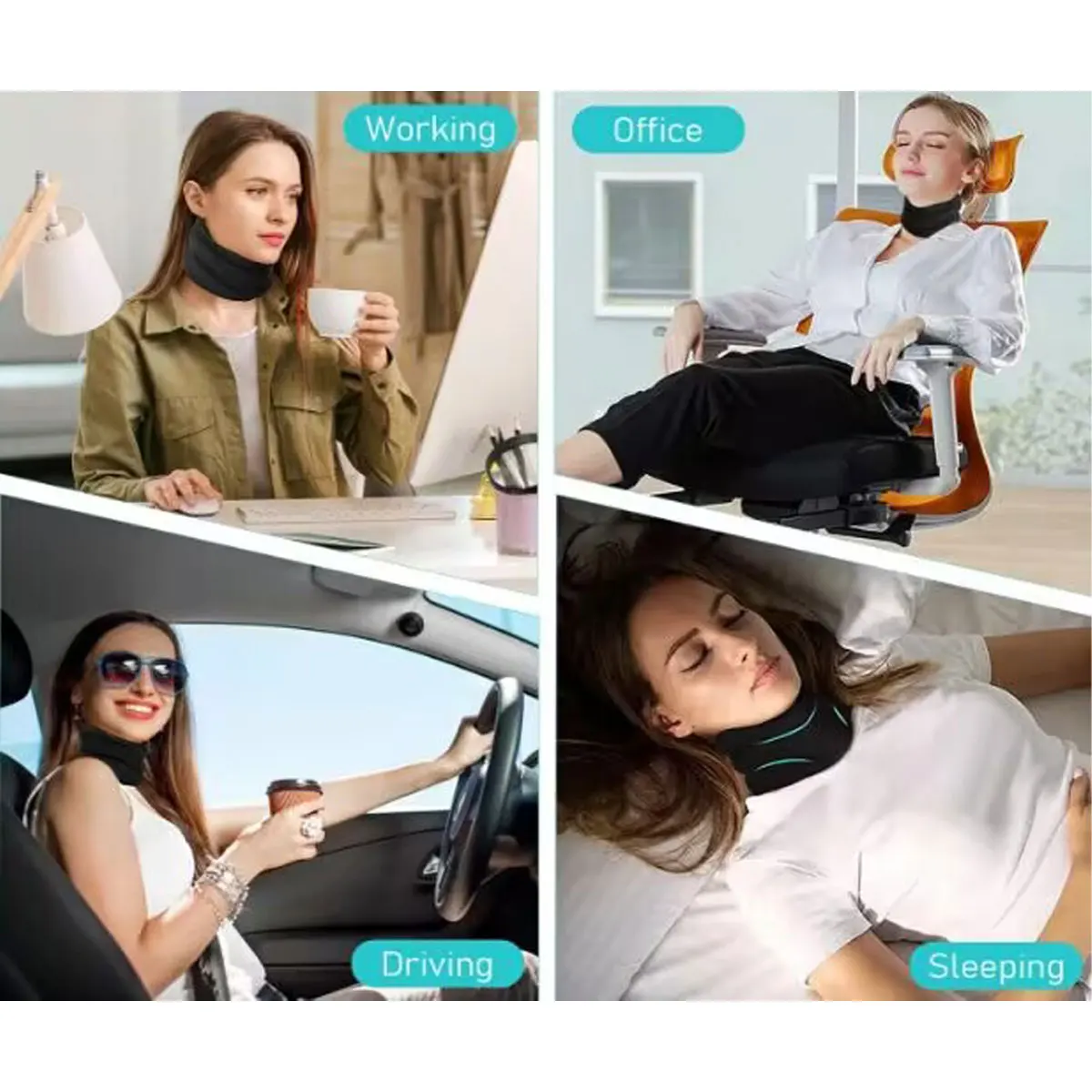 Anti-Snoring Neck Brace, Never Snore Again Neck Brace - Adjustable Soft Foam Neck Brace, Ergonomically Designed, Breathable