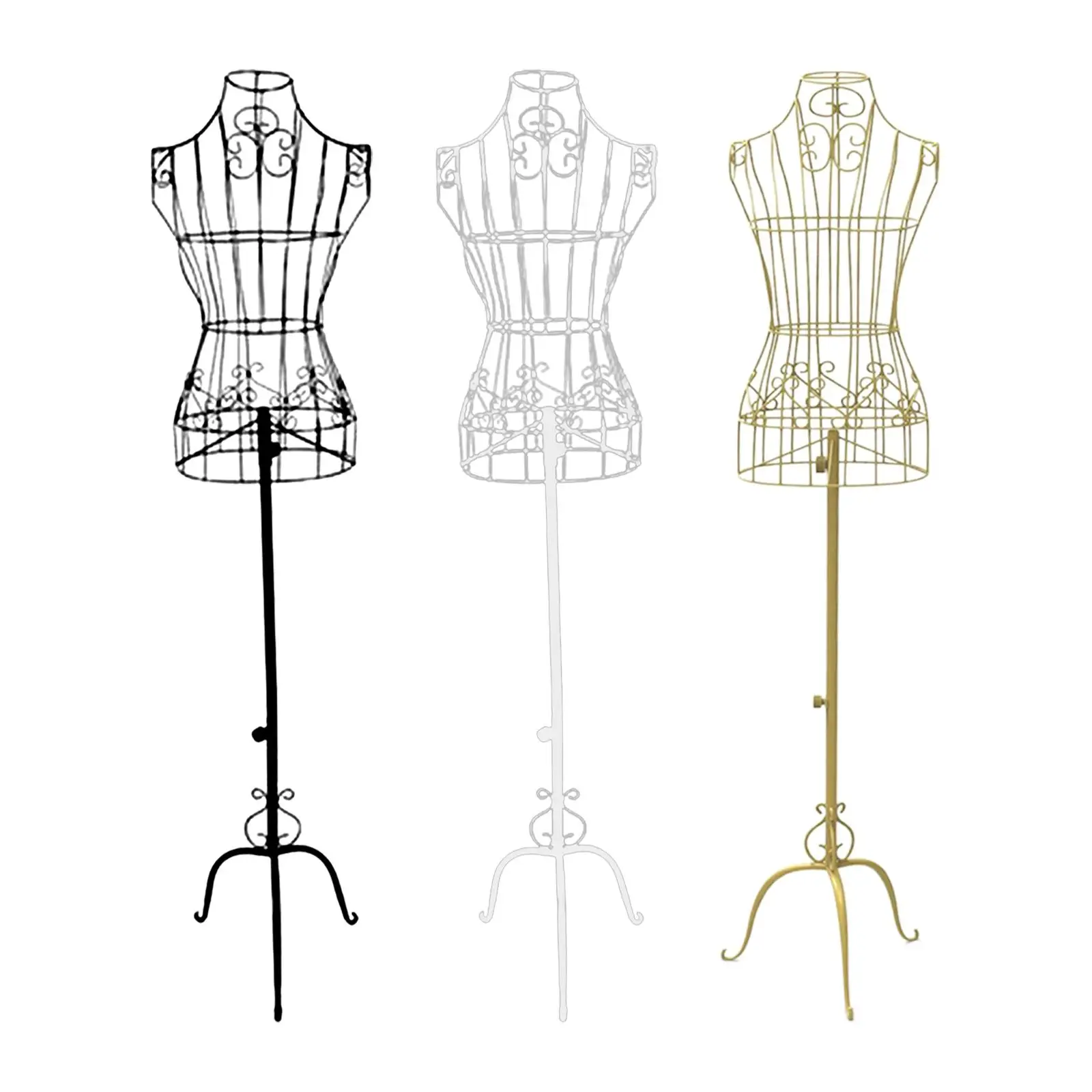 

Iron Female Arts Crafts Mannequin Manikin Metal with Stable Base Model Torso Half Body Dress Forms for Tailor Display Clothes