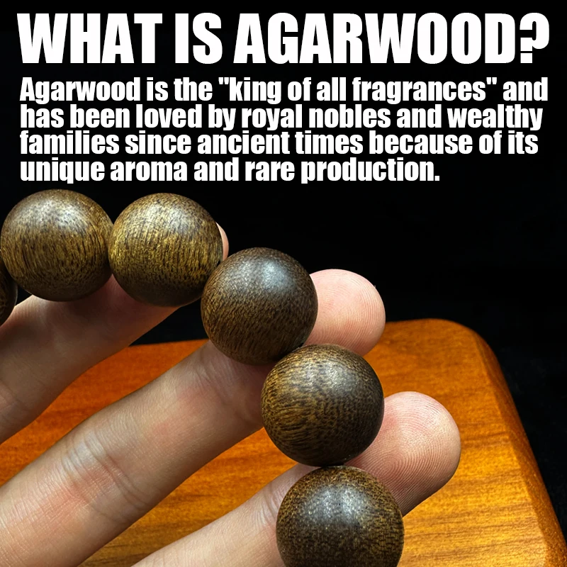 0.63Inch*14 Pieces, about 35 Grams, Qinan, Natural Agarwood, High-Quality Wooden Toys, Bracelets, Beads, Necklaces, Bracelets, Jewelry, Fashionable, Retro, Collectibles, Gift Boxes, Essential Gifts [Sinking, Water, Grade]