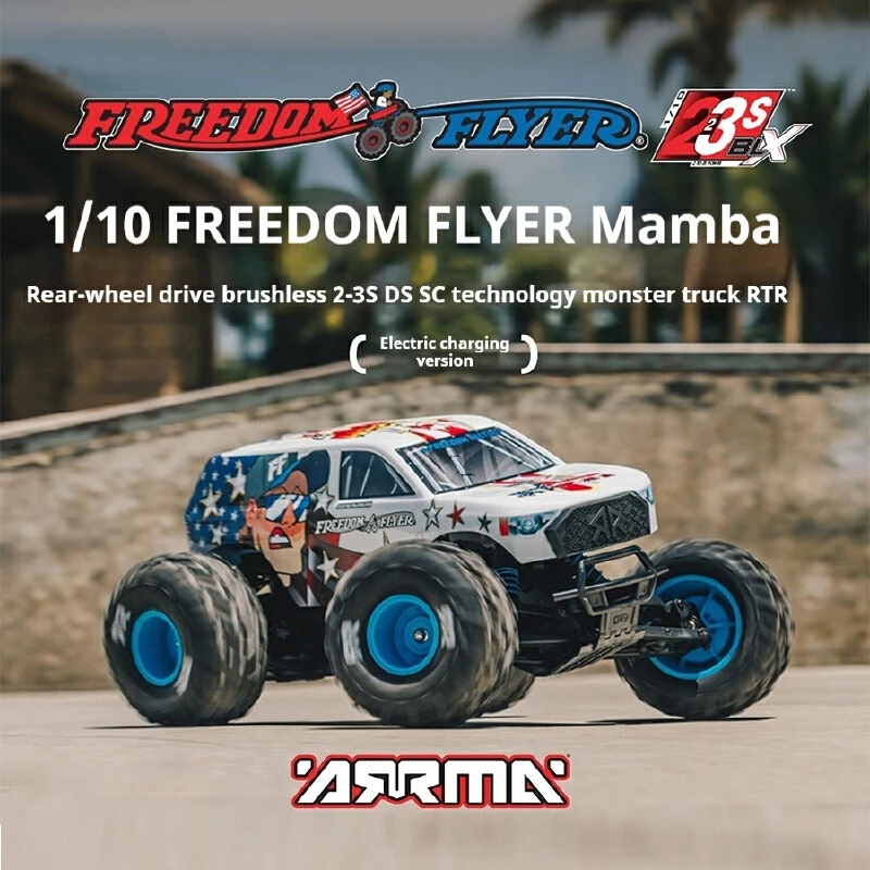 Arrma Rc Monster Truck 1 10 Freedom Flyer Brushless Rear Drive 2 3s Blx Dsc Technology Rtr Electric Off Road Car