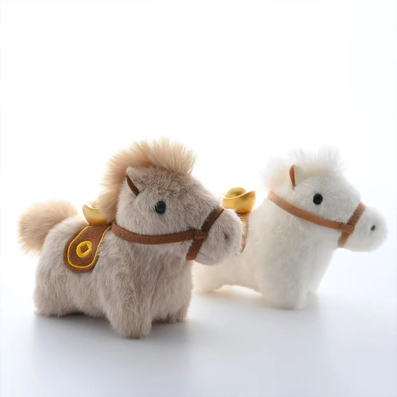 Cute New Year Plush Keychain Pendant Doll Pendant Miniature Horse Figurine