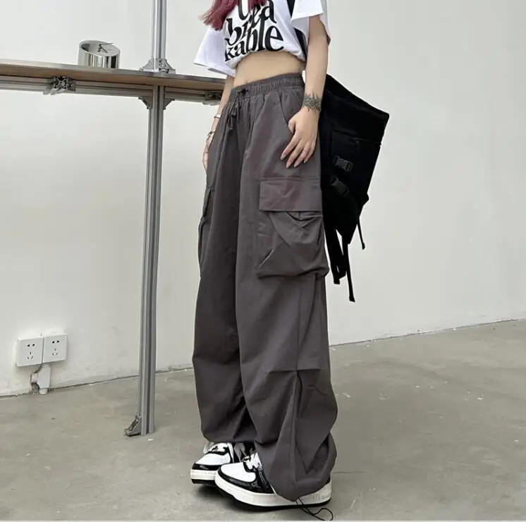 Retro-Arbeitskleidung für Damen, Sommer, gerade Passform, fließend, knöchelgebunden, lockere und lässige lange Hose mit weitem Bein – Detail 14