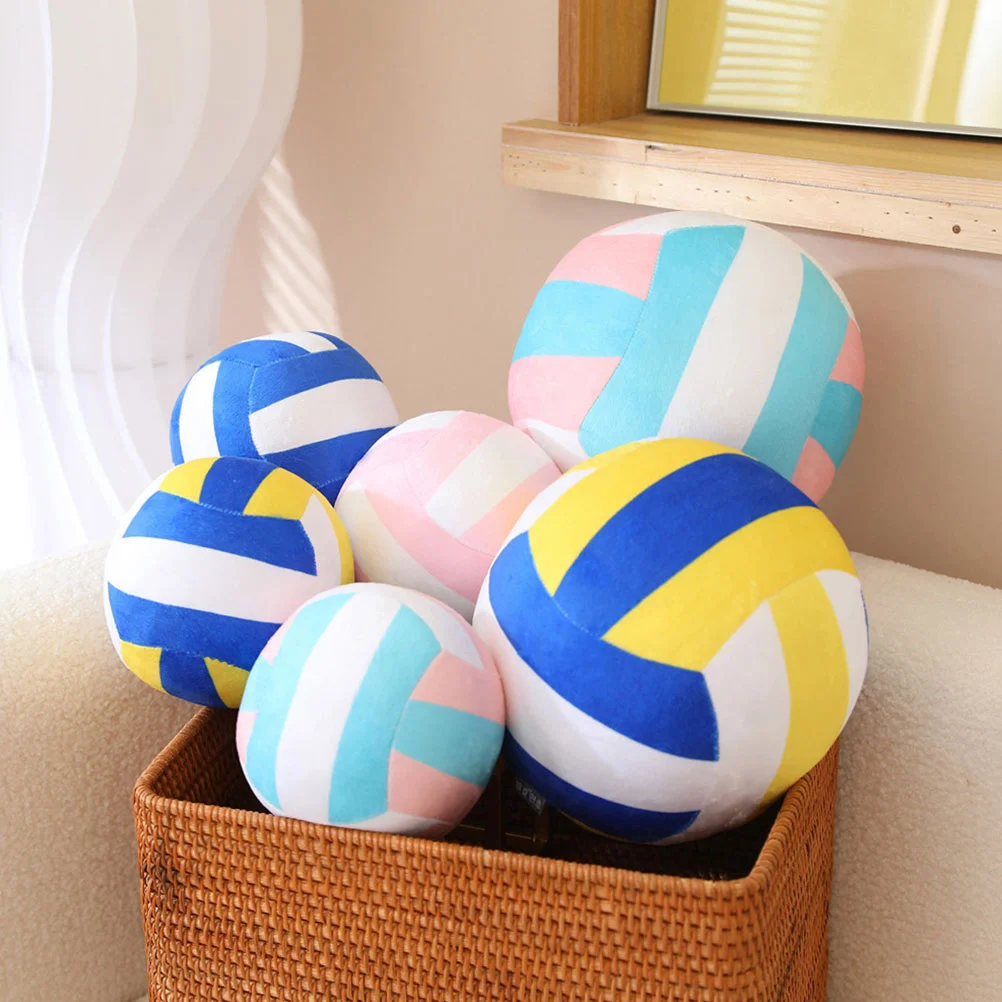 

2 Pcs Sports Balls Volleyball Plush Toy Gifts for Beach Lover Ornaments Stuff Personalized Decor Girl Bedroom Child