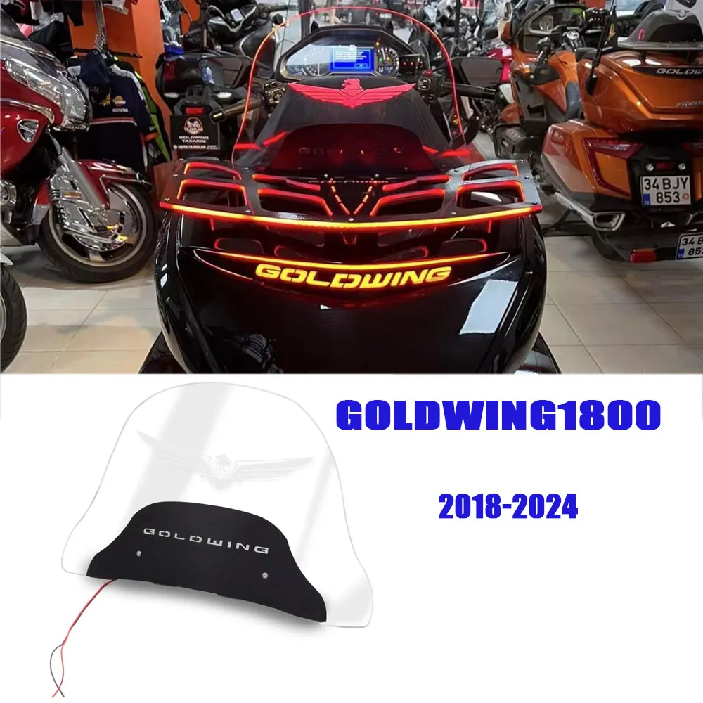 For Honda Goldwing1800 Motorcycle Accessories Windshield Rear Deflector With Light GL1800 Rear Spoiler Tuning GoldWing 1800 2018