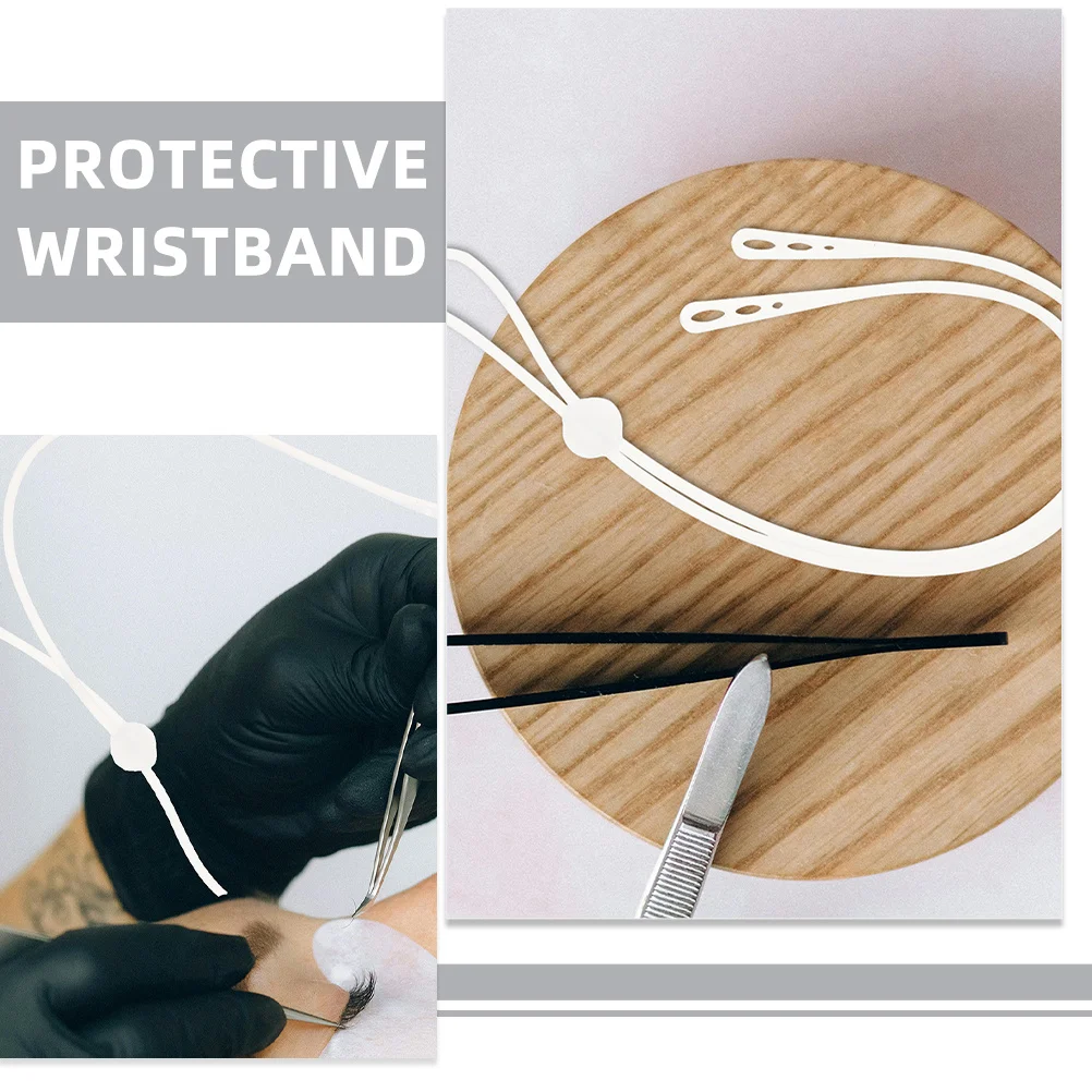 2 pezzi pinzette per estensione ciglia cinturino in silicone protezione braccialetto anello cinturino supporto per trucco accessori pinzette protezione
