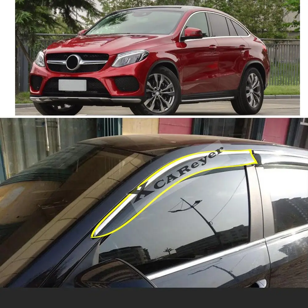 For Mercedes Benz GLE Coupe 2015 2016 2017 2018 2019 2020 Car Sticker Plastic Window Glass Wind Visor Rain/Sun Guard Vent Parts