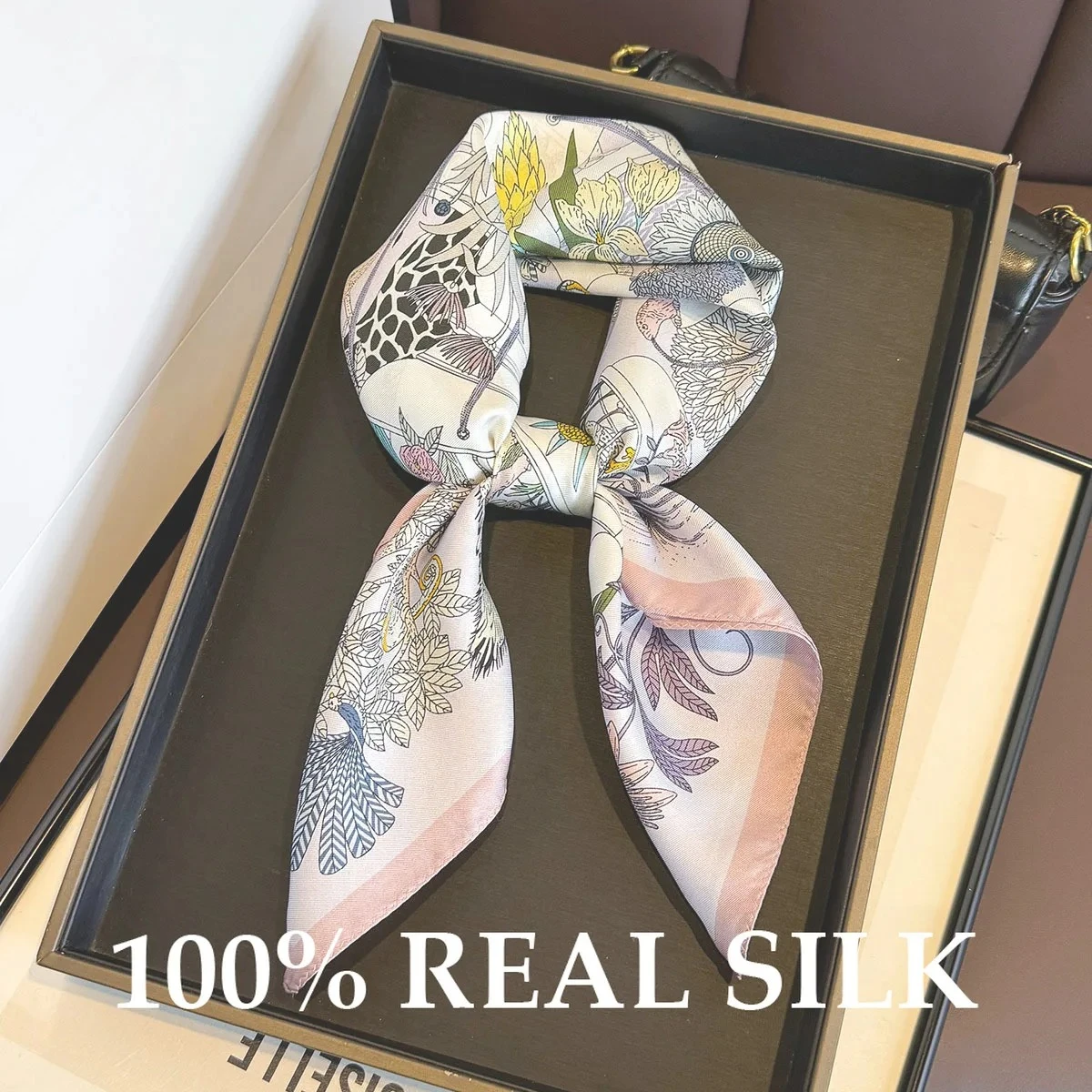 

New 100% Natural Silk Square Scarf Women Scarves Light Thin Shawl Cool Wrap Hijab Foulard Bandana Pashmina Poncho Tie Neck Hair