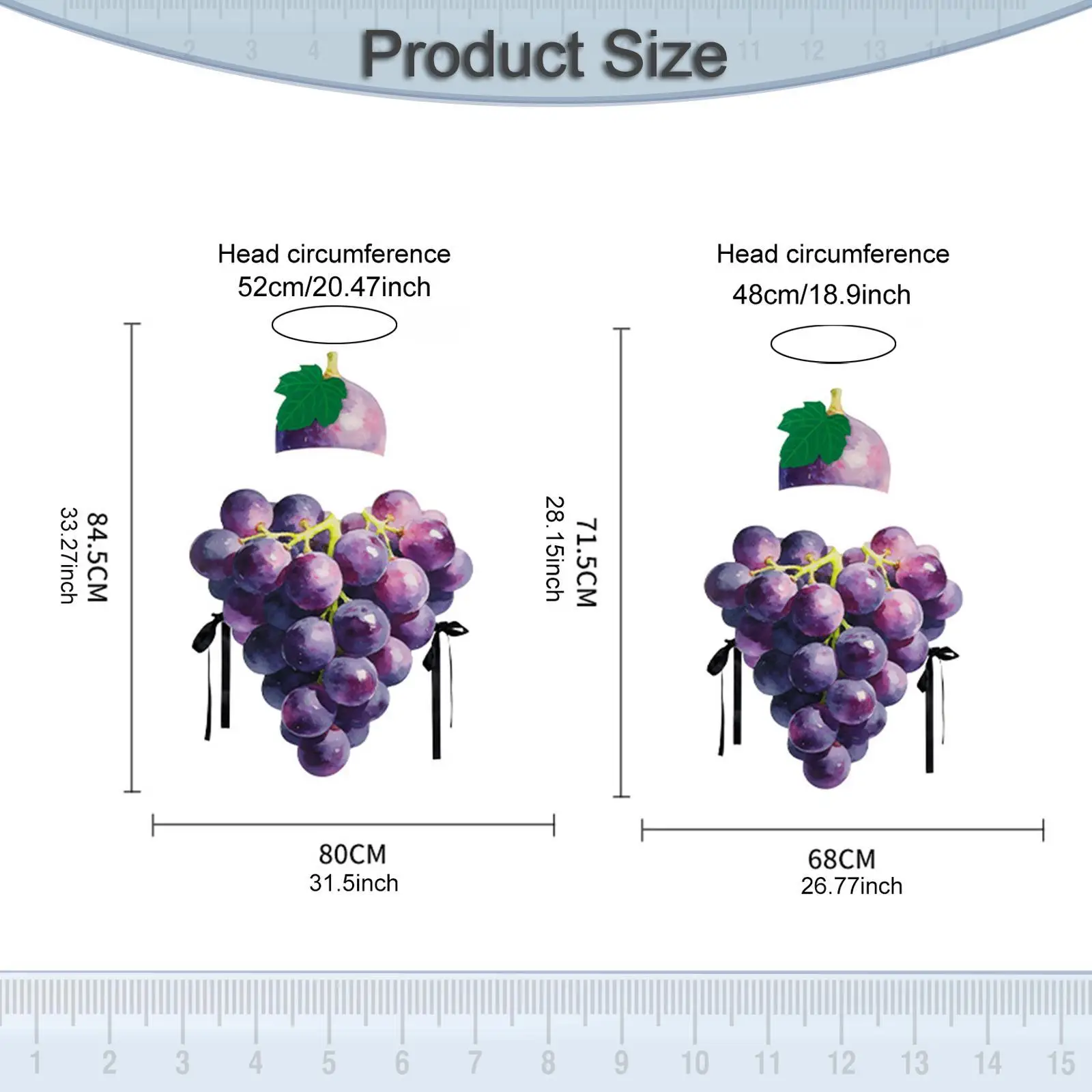 Women Vest Grape Themed Costume with Hat Creative Cosplay Fruit Clothes for Carnivals Role Play and Festivals