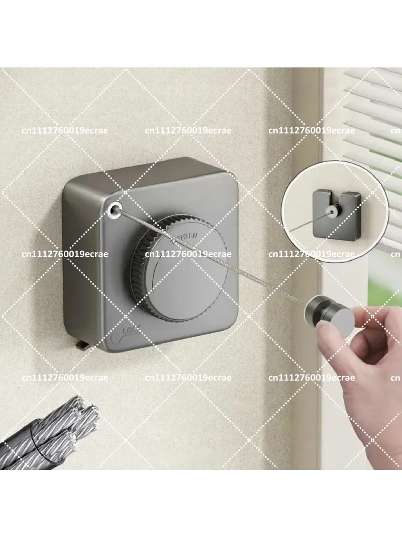 Indoor Retractable Clothesline Wall Mounted Laundry Drying Line Non-Sagging Clothes Hanger