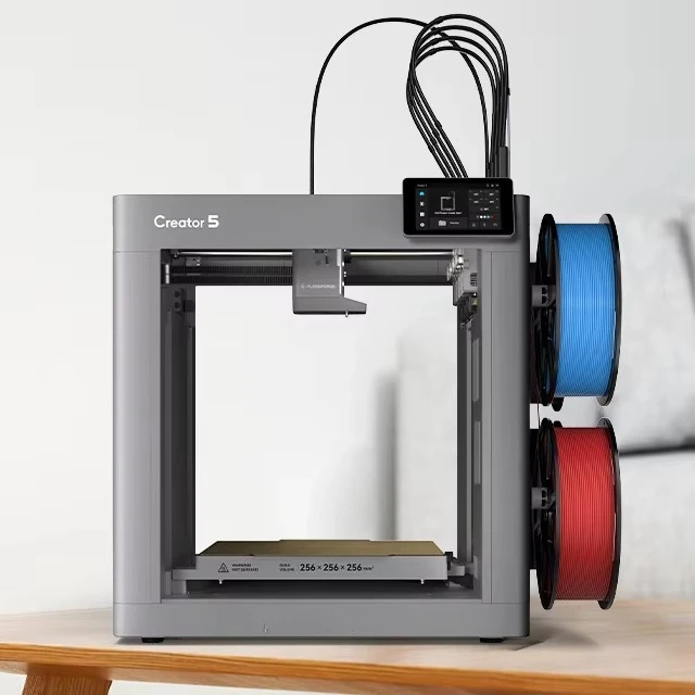 2026 New Flashforge Creator 5 Automatic 4-Nozzle 3D Printer with 256x256x256mm Build Volume PLA Support and 4-Color Printing