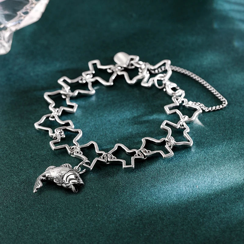 

Genuine 925 sterling silver Texas Charm Bracelet paired with a big catch pendant