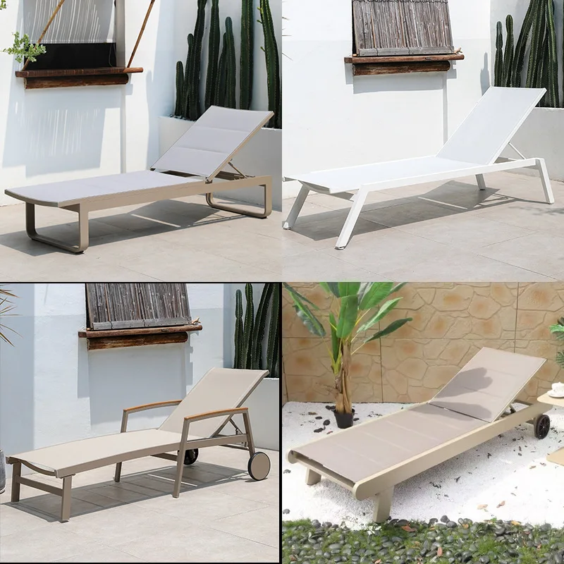 Outdoor bed swimming pool loungers outdoor waterproof sunscreen villa hotel garden courtyard open-air seaside beach chair