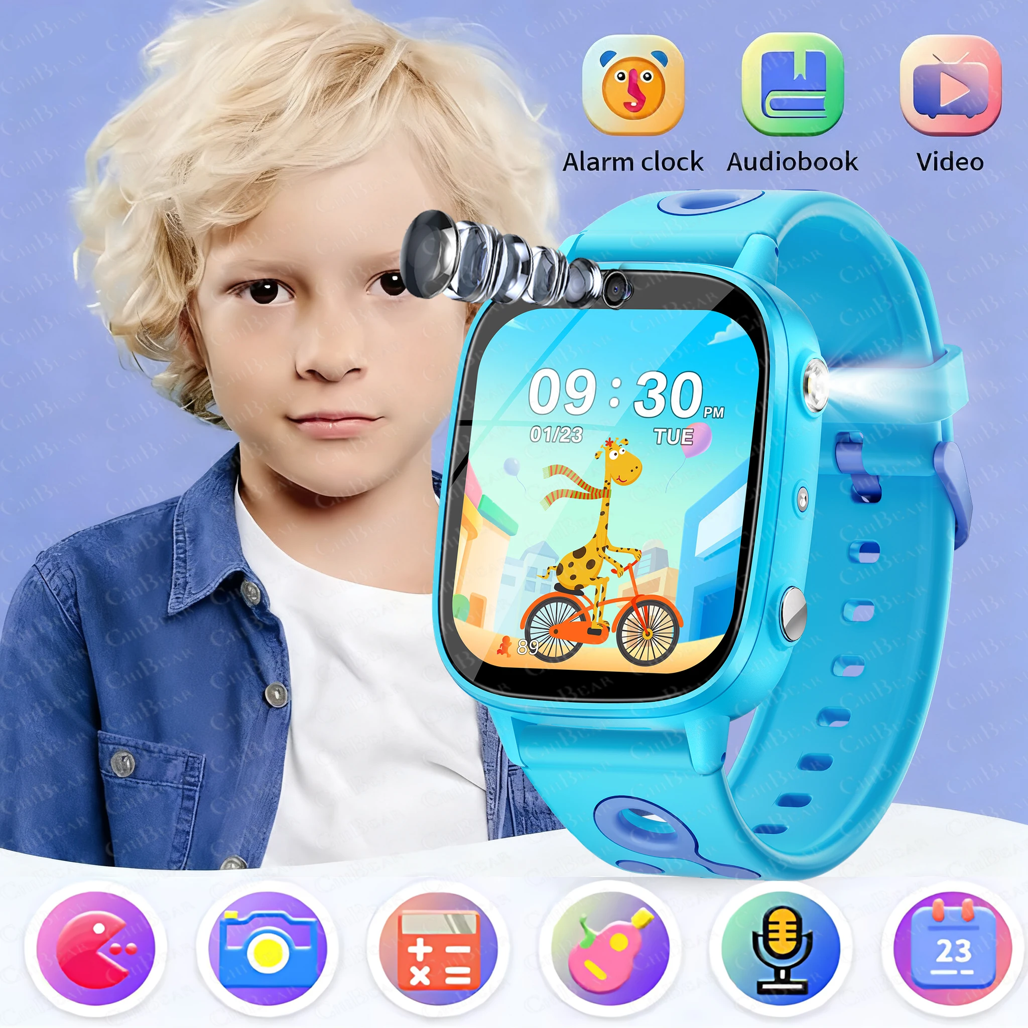

Детские умные часы с HD-камерой, 1,83 дюйма, HD-экран, 18 игр, 500 мАч, большой аккумулятор, IP68, водонепроницаемые умные часы, подарки для детей, мальчиков и девочек