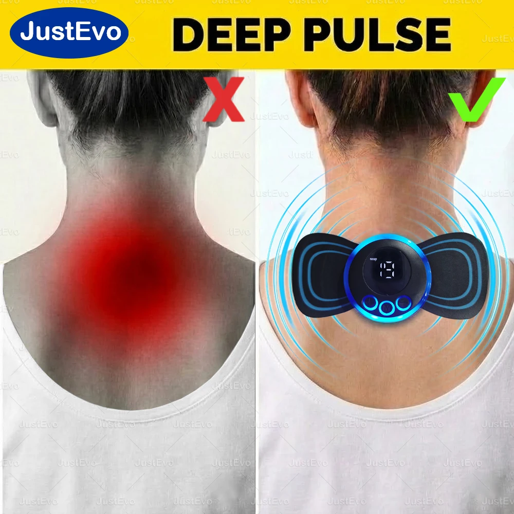 JustEVO ems Portable Electric Massager Multi-Functional Pocket-Sized Relaxation Tool for Work And Study