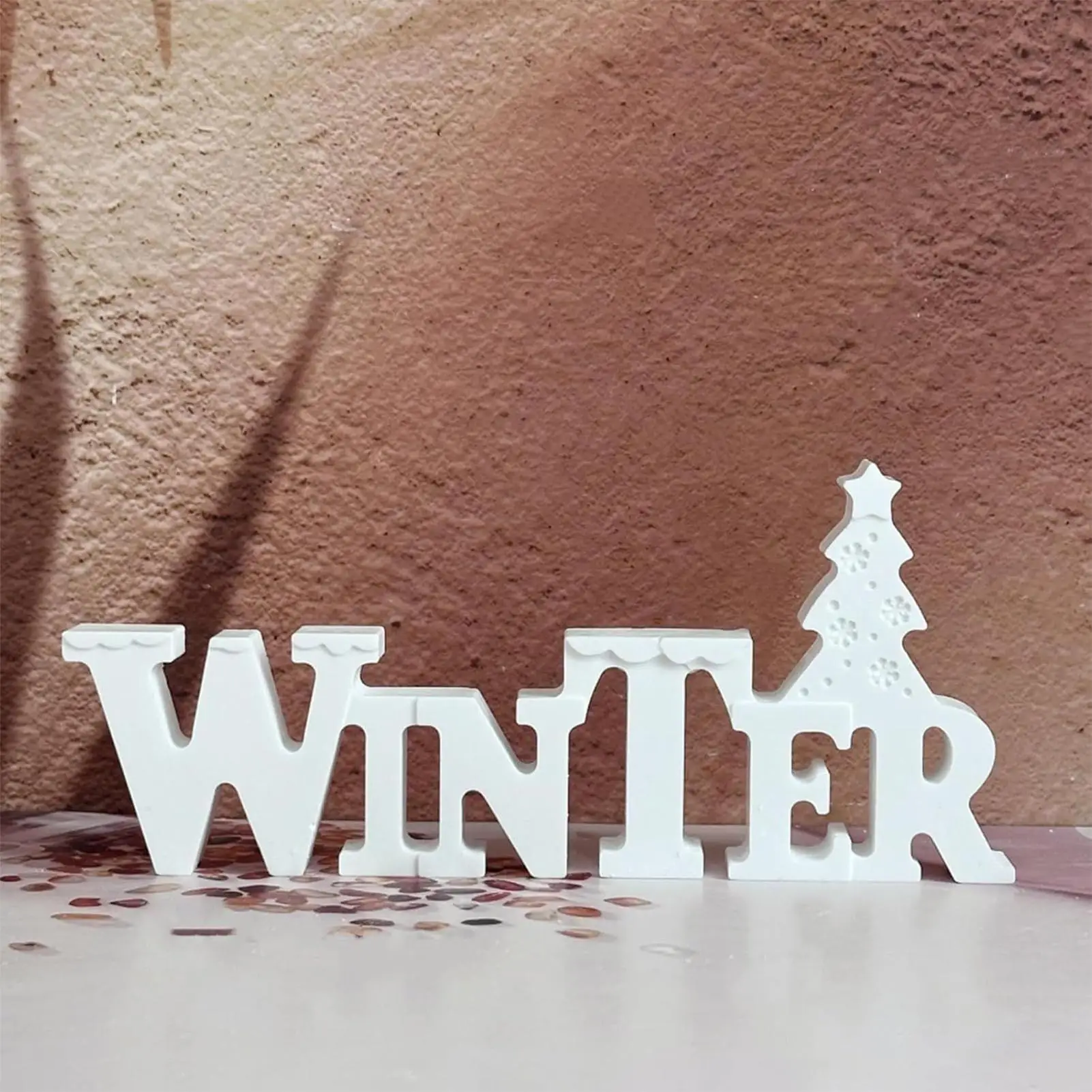 سيليكون الشتاء كلمة قوالب ثلاثية الأبعاد عيد الميلاد سيليكون قالب شمع ديكور موسمي ل أيام الأسبوع مكاتب المدرسة غرفة عنبر سطح المكتب