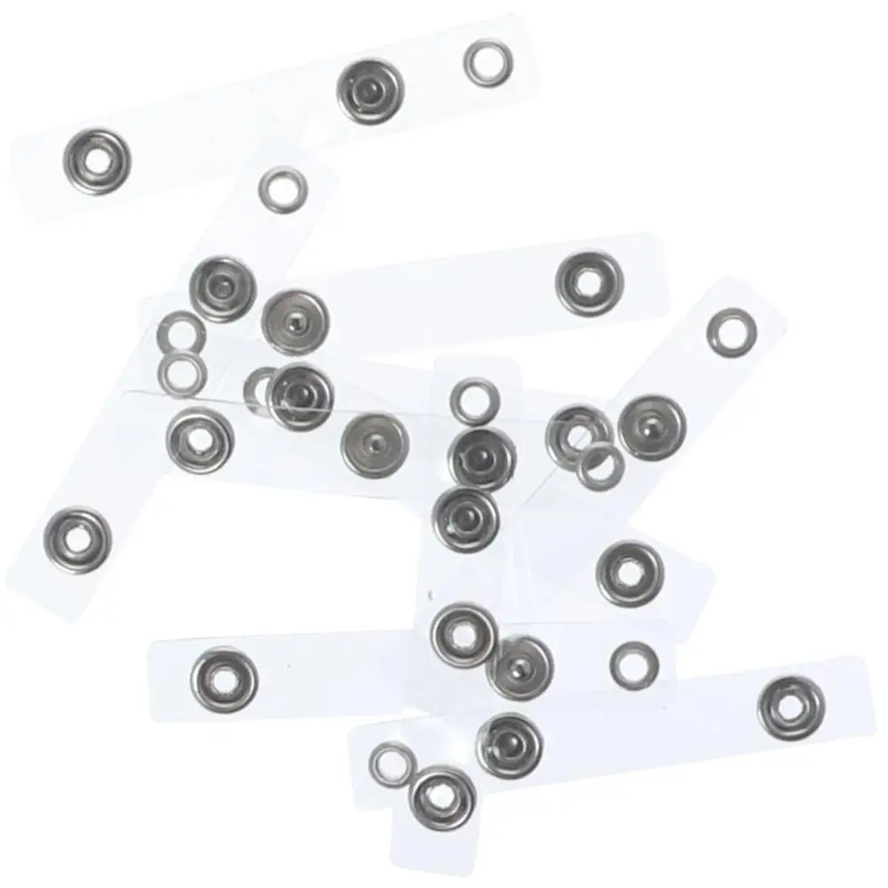 10 Pcs with Snap 10 Pcs ID Badge Holder Strap PVC Eyelet Badge Clips Clear Straps Card Holder