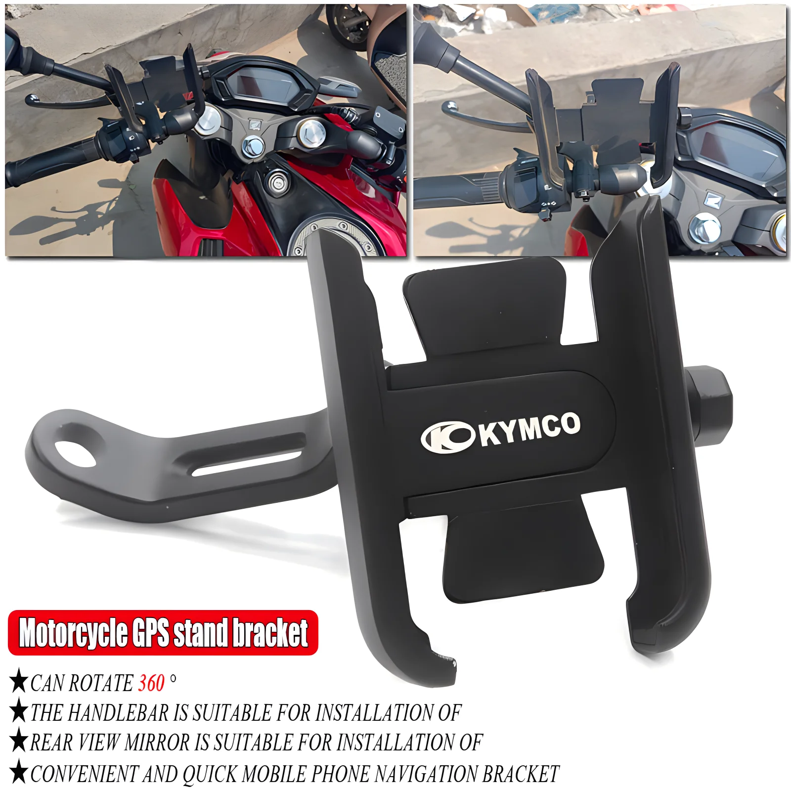 For KYMCO Xciting 250 300 400 AK550 CT250 CT300 S400 Accessories Motorcycle Handlebar Mobile Phone Holder GPS Stand Bracket