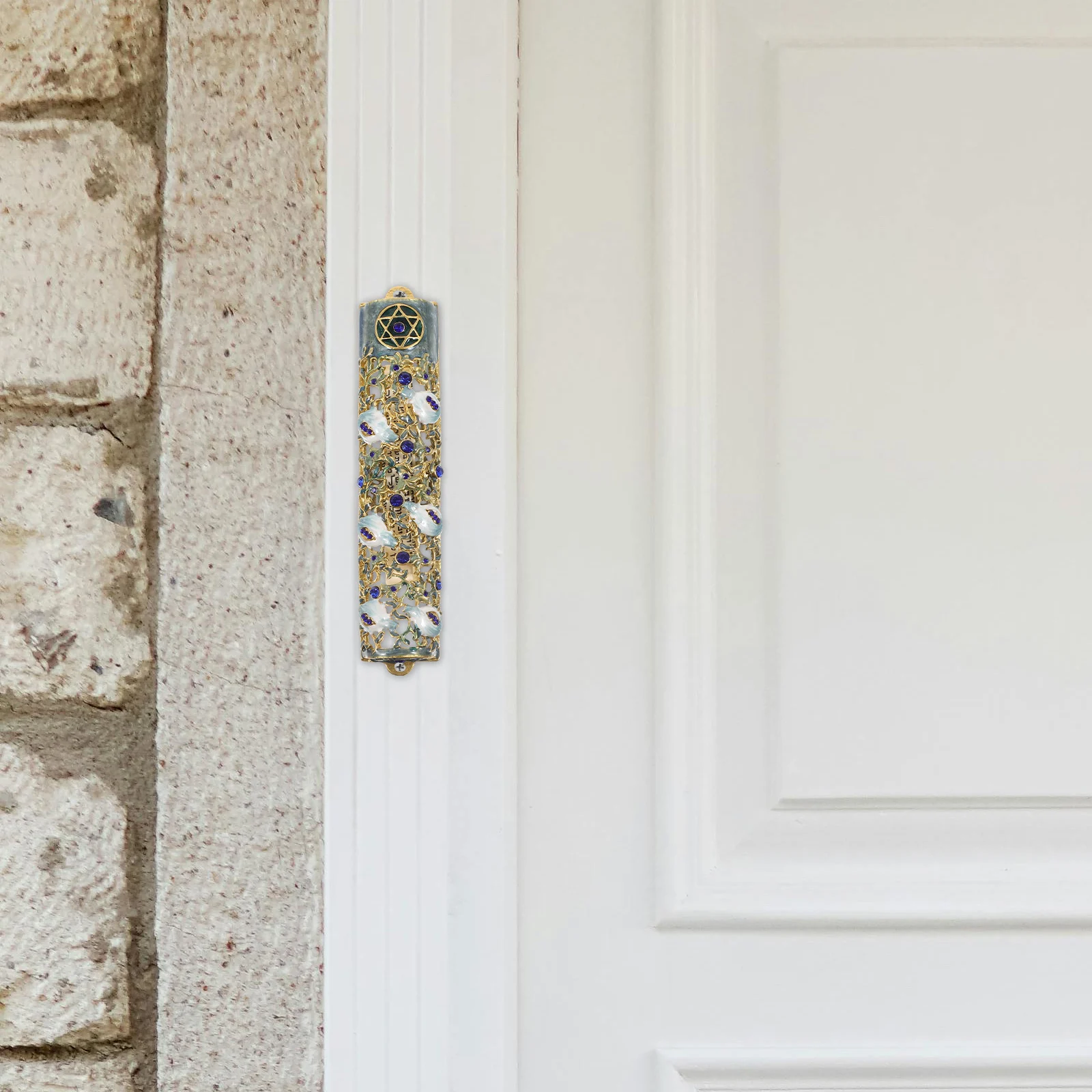 מזוזה מתכת דלת כתוב ברכה קישוט מסורתי יהודי מזוזה גליל חנוכה קישוט דלת