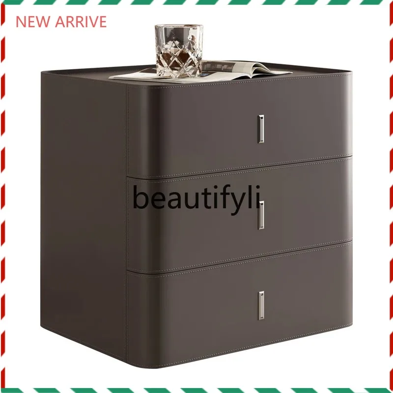 

D2520 Modern Bedroom Bedside Locker Light Luxury Storage Cabinet Three-bucket Cabinet