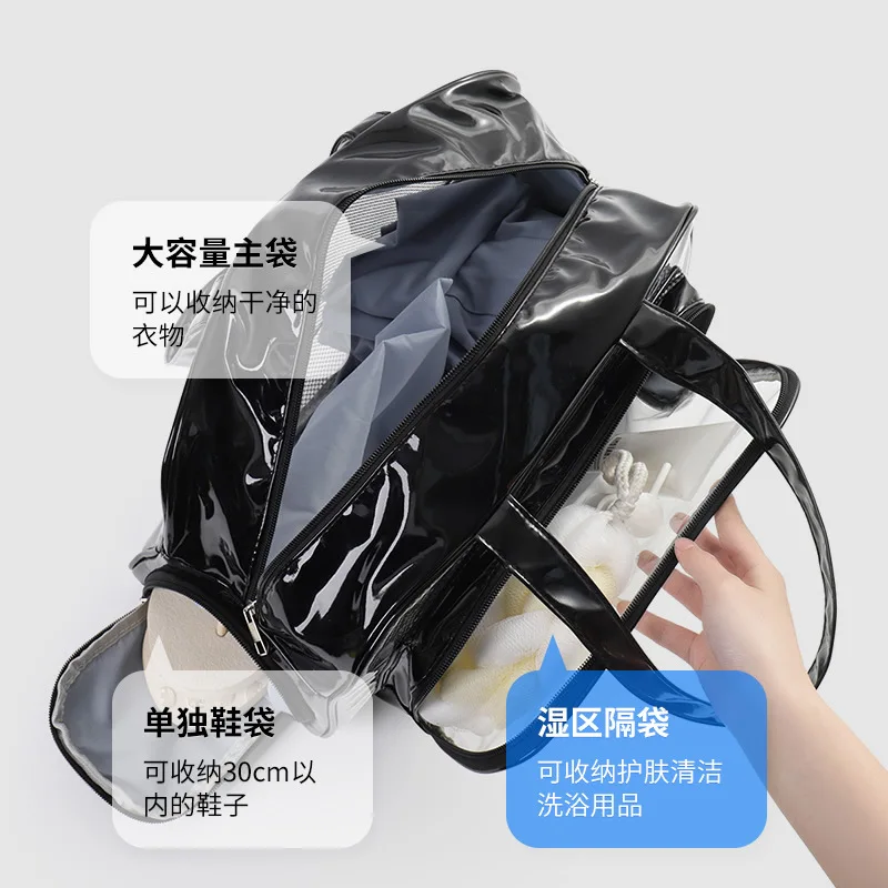 Clear Toiletry Bag Thick Transparent Cosmetic Bag Waterproof  Large Luggage Organizer Storage