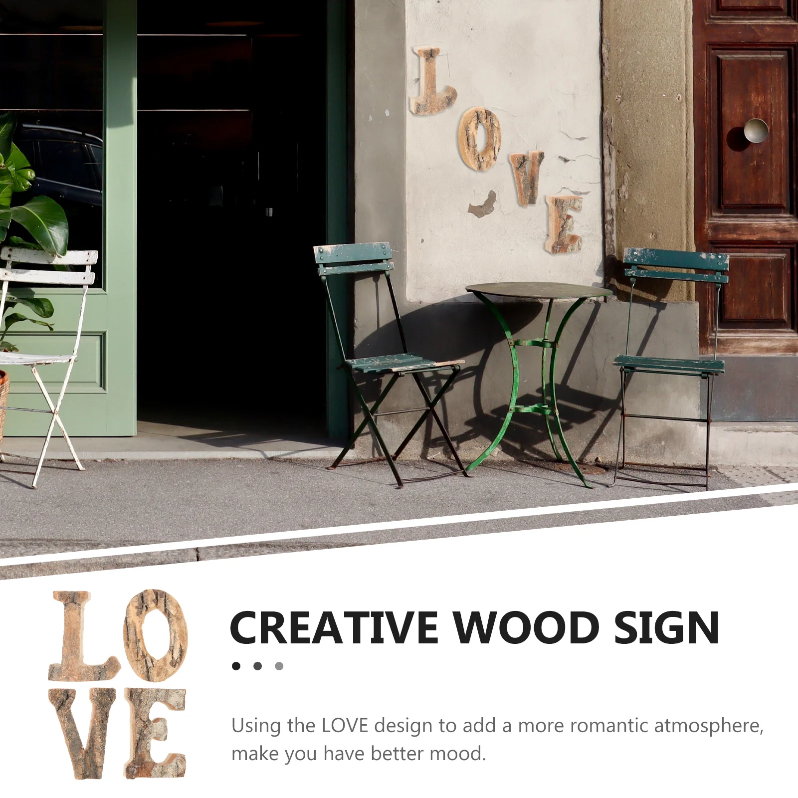 

4 Pcs Wooden Love Letter Sign Vintage Style Wedding Party Valentine Decor Photo Props Wood Alphabet Decoration Table Shelf