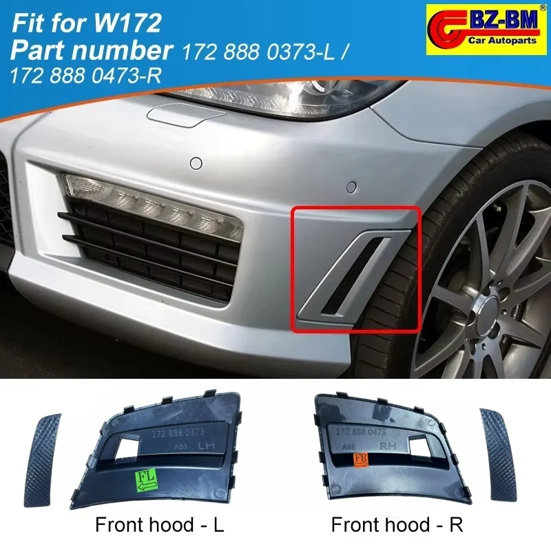 

2Pcs/Set Car Front Trim Molding 1728852223 1728880373 1728852323 1728880473 for Mercedes Benz W172 AMG SLK R172