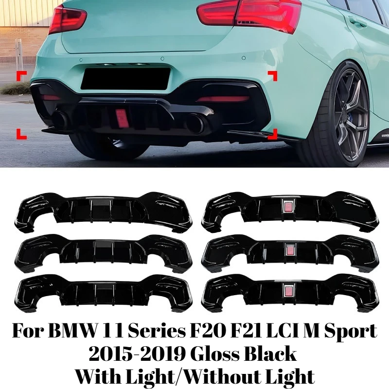 

For BMW 1 Series F20 F21 LCI M Sport 2015-2019 Gloss Black Rear Lip Diffuser Spoiler Body Kit Car Exterior Styling Accessories