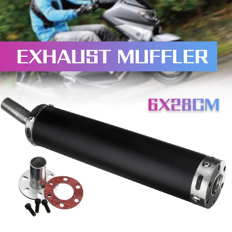 Universal Metal 60x280mm Motorcycle Racing Exhaust Muffler Silence Silencer Scooter 2 Stroke Motorcycle Exhaust Pipe Muffler