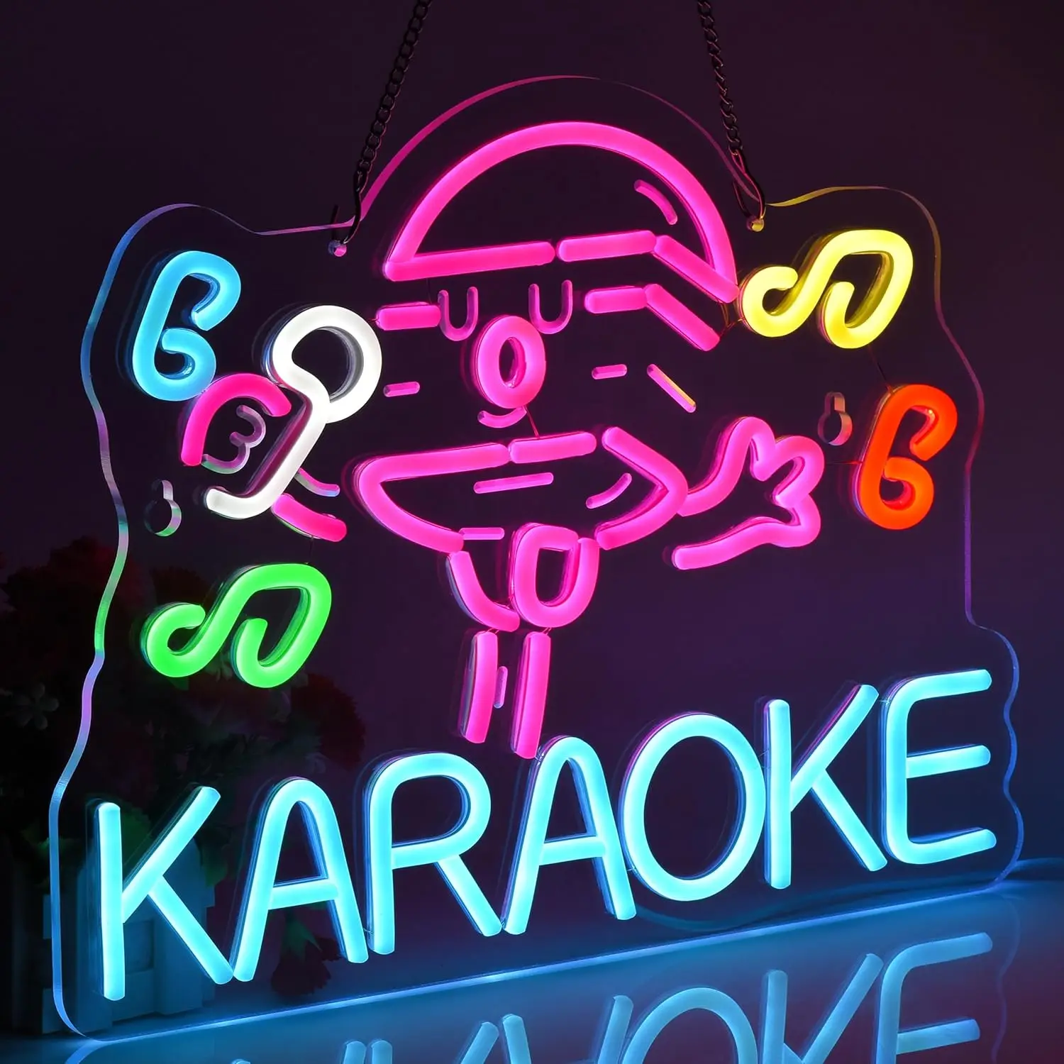 الملونة كاريوكي LED النيون جدار ديكور USB عكس الضوء ضوء النيون ل غرفة الكاريوكي بار KTV حفلة الأسرة صالة حفلة إضاءة زينة #2