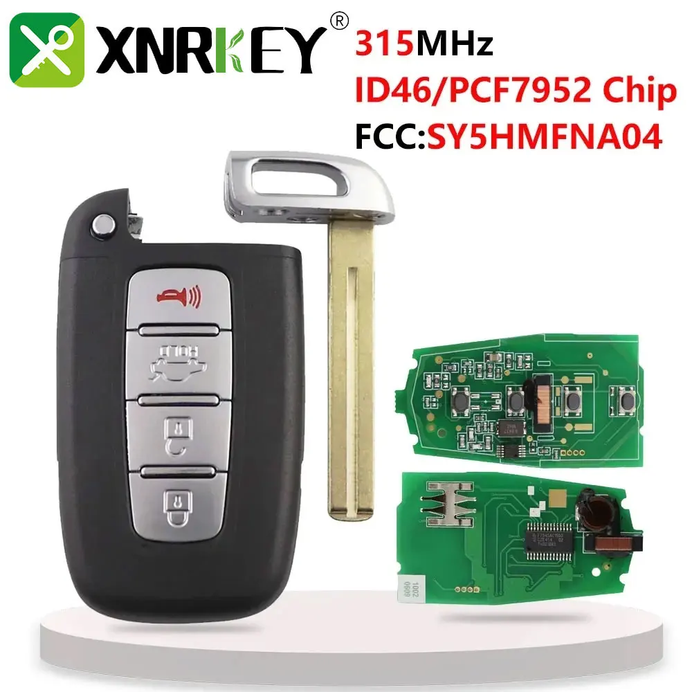 

XNRKEY 4-кнопочный дистанционный ключ автомобиля ID46 315 МГц для Hyundai I30 IX35 Sonata Genesis Equus Kia K2 K5 Rio Soul Borrego Sorento Optima