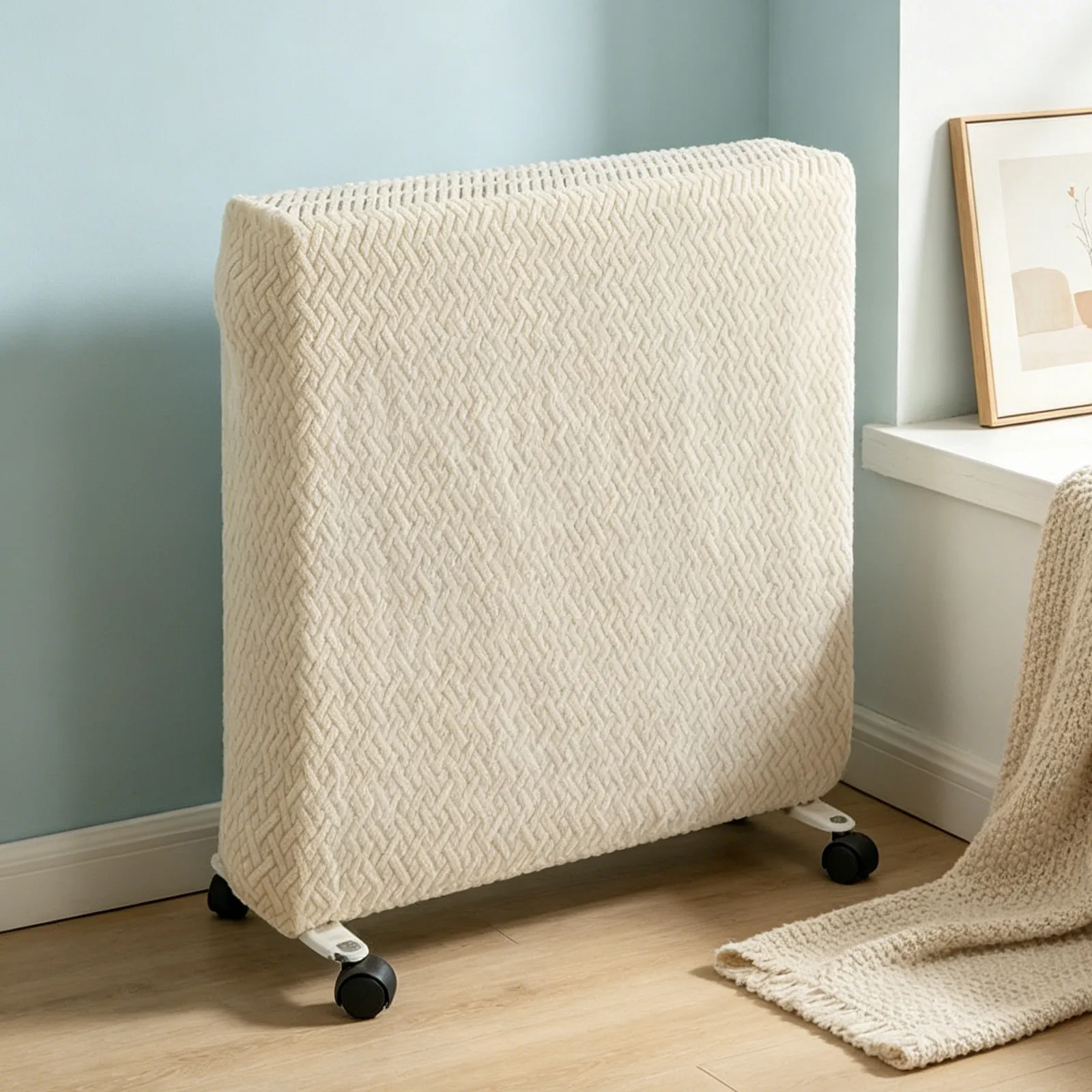 Large Washable Radiator Protector Cover Dust Proof Polyester Moss Beige for Home Bedroom Living Room Oil Radiator Heater Cover