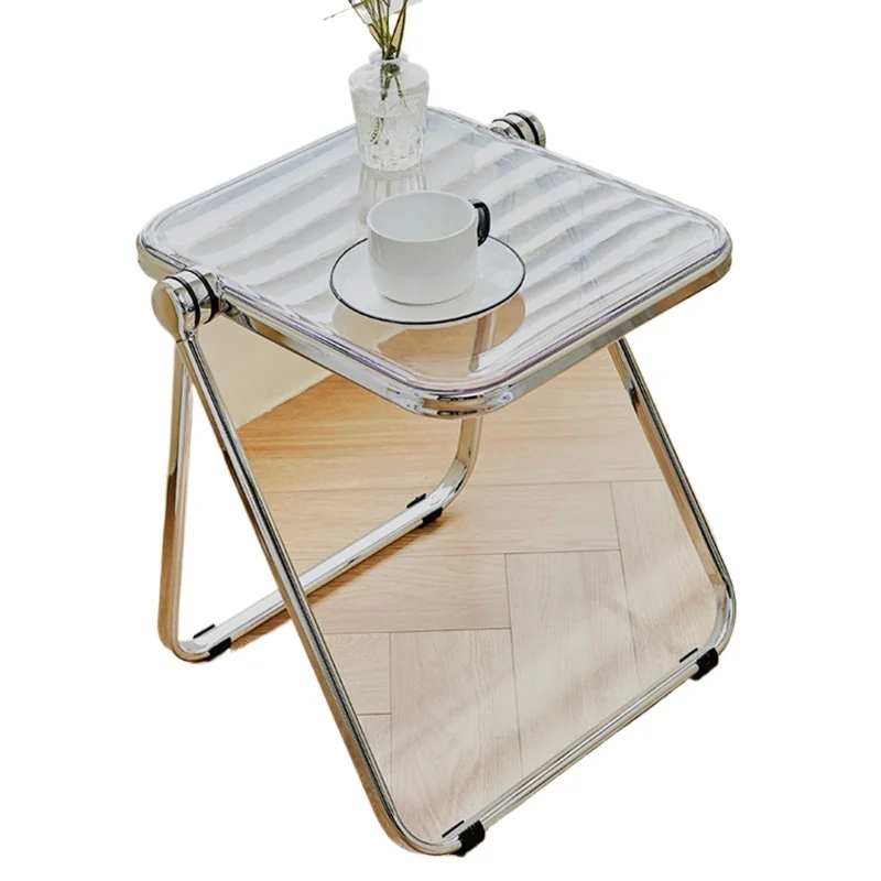 

Internet celebrity ins coffee table modern simple home foldable table Nordic light luxury transparent edge table designer