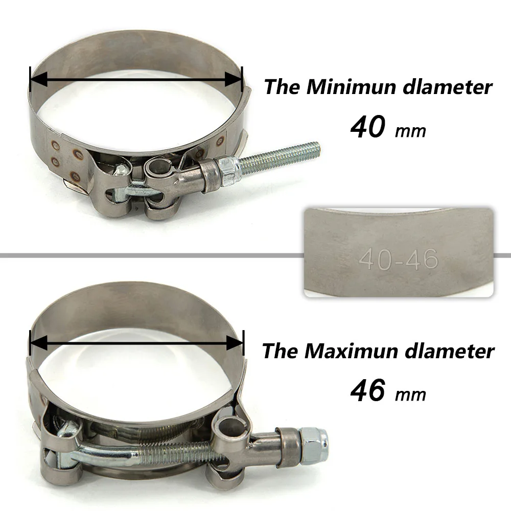 1Pc 2.0‑4.0Inch Stainless Steel T‑Bolt Exhaust Clamp For Turbo Intake Exhaust Intercooler Silicone Coupler Pipe Clip